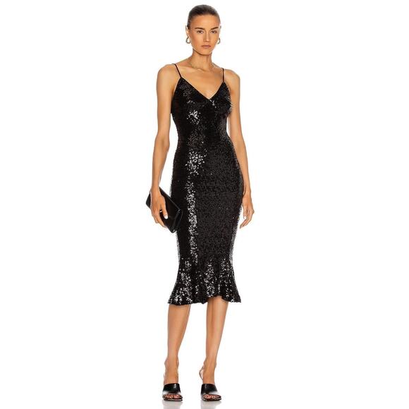 NORMA KAMALI Fishtail Sequin Midi Dress - Picture 1 of 7